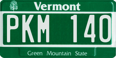 VT license plate PKM140