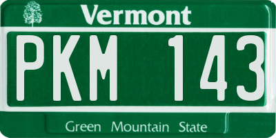 VT license plate PKM143