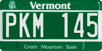 VT license plate PKM145