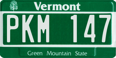 VT license plate PKM147