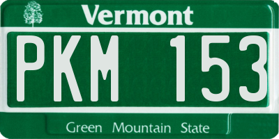 VT license plate PKM153