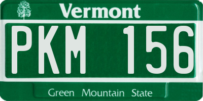 VT license plate PKM156