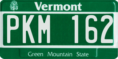 VT license plate PKM162
