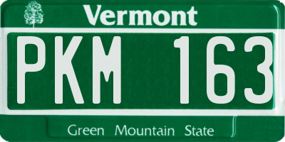 VT license plate PKM163