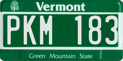 VT license plate PKM183