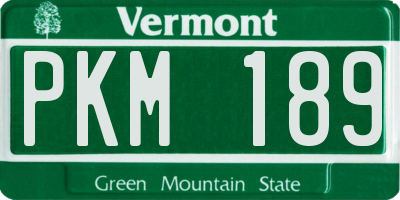 VT license plate PKM189
