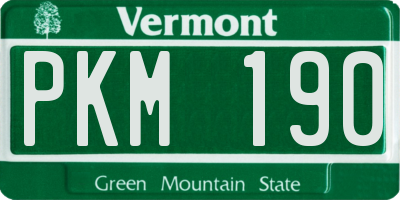 VT license plate PKM190