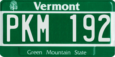 VT license plate PKM192
