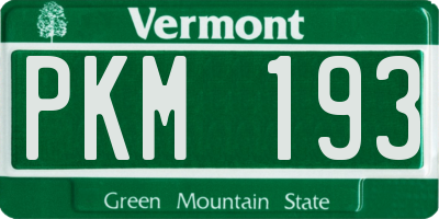 VT license plate PKM193