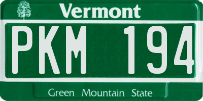 VT license plate PKM194