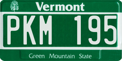VT license plate PKM195