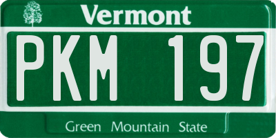 VT license plate PKM197