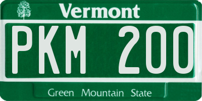 VT license plate PKM200