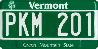 VT license plate PKM201