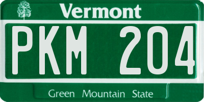 VT license plate PKM204