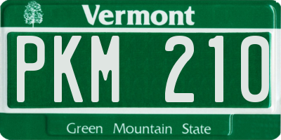 VT license plate PKM210