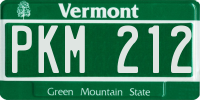 VT license plate PKM212