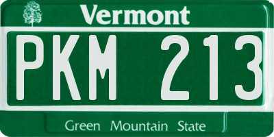 VT license plate PKM213