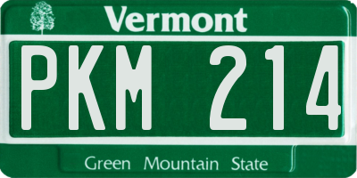 VT license plate PKM214