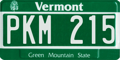 VT license plate PKM215