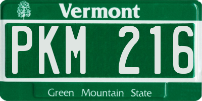 VT license plate PKM216