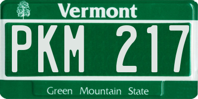 VT license plate PKM217