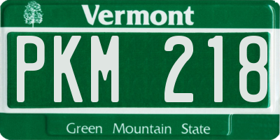 VT license plate PKM218