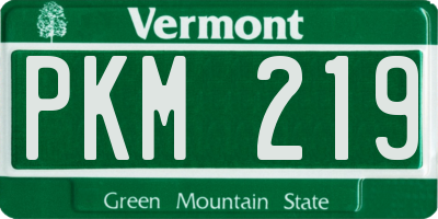 VT license plate PKM219