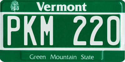 VT license plate PKM220