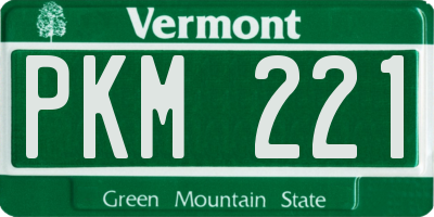 VT license plate PKM221