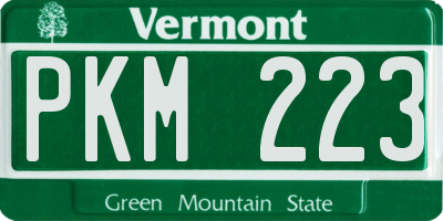 VT license plate PKM223