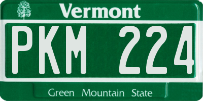 VT license plate PKM224