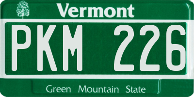 VT license plate PKM226