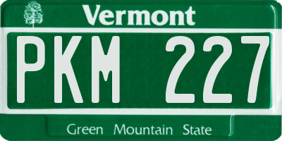 VT license plate PKM227