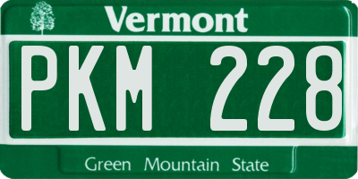 VT license plate PKM228