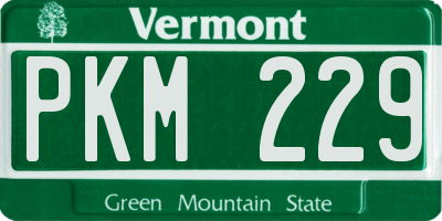 VT license plate PKM229