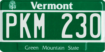 VT license plate PKM230