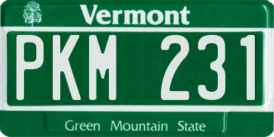 VT license plate PKM231