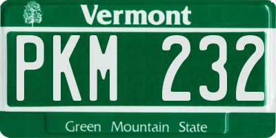 VT license plate PKM232