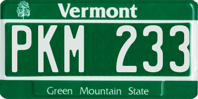 VT license plate PKM233