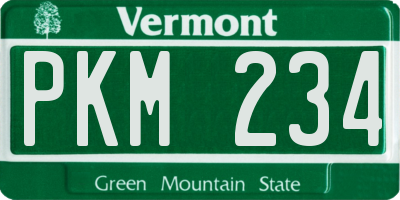 VT license plate PKM234