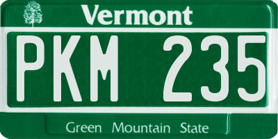 VT license plate PKM235