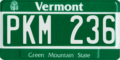 VT license plate PKM236