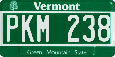 VT license plate PKM238