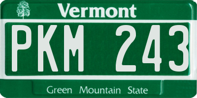 VT license plate PKM243