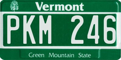 VT license plate PKM246