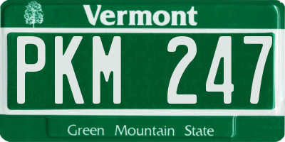 VT license plate PKM247