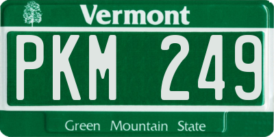 VT license plate PKM249