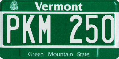 VT license plate PKM250