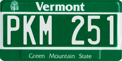 VT license plate PKM251